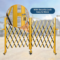 Garvee Barricada Metálica Móvil Extensible 5.1m x 103cm con Ruedas Valla de Seguridad Plegable para Obras y Eventos Acero