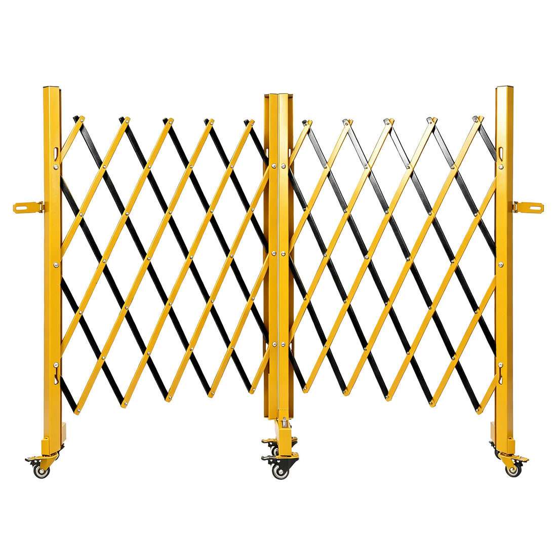 Garvee Barricada Metálica Móvil Extensible 5.1m x 103cm con Ruedas Valla de Seguridad Plegable para Obras y Eventos Acero