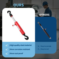 Garvee Cilindro Hidráulico de Retroceso de 10 Toneladas Pistón de Tracción con Ganchos Giratorios de 360 Grados de Acero al Carbono para Reparación de Carrocería y Chasis Negro