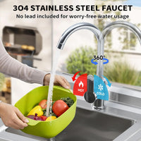 Garvee Fregadero Utilitario de Acero Inoxidable 201 de 50x50x80 cm Fregadero de un Seno con Grifo y Estante de Almacenamiento Inferior para Lavandería, Garaje y Taller, Plata