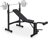 Garvee Banco de Pesas Olímpico Ajustable con Soporte Estable y Respaldo Reclinable para Gimnasio en Casa, Plegable, Cuero Suave, Negro, 150 kg