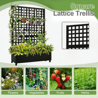 Garvee Pantalla de Privacidad para Balcón con Jardinera Metálica Elevada 3 Paneles Ruedas y Rayas Horizontales 183x120 cm Negro