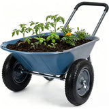 Garvee Carro de Jardín con Volquete de 272 kg (600 lbs), Carro Utilitario de Acero y Poliéster para Transporte y Playa, Remolque de Dos Ruedas - Verde
