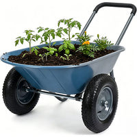 Garvee Carro de Jardín con Volquete de 272 kg (600 lbs), Carro Utilitario de Acero y Poliéster para Transporte y Playa, Remolque de Dos Ruedas