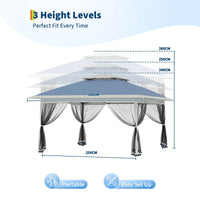 Garvee Cenador Plegable 3x3m con Mosquitera y Doble Techo, Carpa Pop-Up Impermeable UV50+ de Acero para Jardín y Terraza Azul Marino y Gris