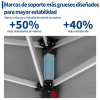 Garvee Carpa Plegable 3x6m Impermeable con 6 Paredes y Ventanas para Jardín, Eventos y Mercadillos - Gris