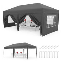 Garvee Carpa Plegable 3x6m Impermeable con 6 Paredes y Ventanas para Jardín, Eventos y Mercadillos - Gris