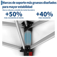 Garvee Pabellón Plegable de 3x6 m con 6 Paredes Laterales y Ventanas Catedral, Carpa Impermeable para Eventos y Jardín, Altura Ajustable de 3,2 m, Blanco