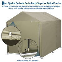 Garvee Cobertizo de Almacenamiento Exterior para 3 Bicicletas, Tela Oxford 420D Impermeable con Revestimiento PU y Estructura de Acero, 160 x 218 x 173 cm, Verde Militar