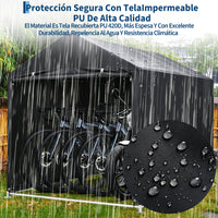 Garvee Cobertizo Carpa de Almacenamiento Exterior para 3 Bicicletas Tela Oxford 420D Impermeable Estructura Antioxidante Negro