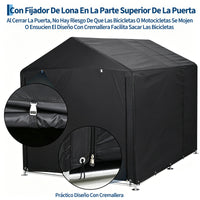 Garvee Cobertizo Carpa de Almacenamiento Exterior para 3 Bicicletas Tela Oxford 420D Impermeable Estructura Antioxidante Negro