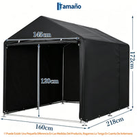 Garvee Cobertizo Carpa de Almacenamiento Exterior para 3 Bicicletas Tela Oxford 420D Impermeable Estructura Antioxidante Negro