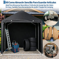 Garvee Cobertizo Carpa de Almacenamiento Exterior para 3 Bicicletas Tela Oxford 420D Impermeable Estructura Antioxidante Negro