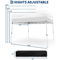 Garvee Gazebo Pop Up de 3x3 m con Protección UV y Estructura Reforzada para Eventos Blanco