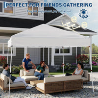Garvee Gazebo Pop Up de 3x3 m con Protección UV y Estructura Reforzada para Eventos Blanco
