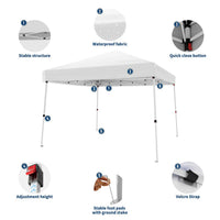 Garvee Gazebo Pop Up de 3x3 m con Protección UV y Estructura Reforzada para Eventos Blanco