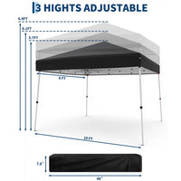 Garvee Carpa Plegable de 3x3 m Pop Up con Marco de Acero y Bolsa de Transporte Negro