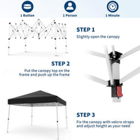 Garvee Carpa Plegable de 3x3 m Pop Up con Marco de Acero y Bolsa de Transporte Negro