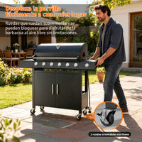 Garvee Barbacoa de Gas Propano de 7 Quemadores, Parrilla de Acero Inoxidable de 60.000 BTU, Cocina Exterior Grande para Jardín y Terraza