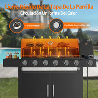 Garvee Barbacoa de Gas Propano de 7 Quemadores, Parrilla de Acero Inoxidable de 60.000 BTU, Cocina Exterior Grande para Jardín y Terraza