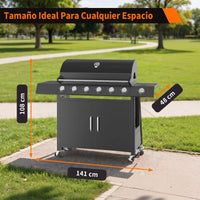 Garvee Barbacoa de Gas Propano de 7 Quemadores, Parrilla de Acero Inoxidable de 60.000 BTU, Cocina Exterior Grande para Jardín y Terraza