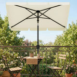 Garvee Sombrilla Rectangular para Balcón 200x125 cm con Protección UV 50+ Altura Ajustable e Inclinación de 45° Color Blanco Crema - Crema