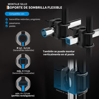 Garvee Sombrilla Rectangular para Balcón 200x125 cm con Protección UV 50+ Altura Ajustable e Inclinación de 45° Color Blanco Crema