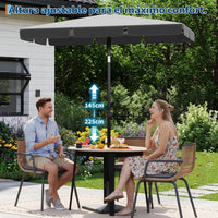 Garvee Sombrilla Rectangular para Balcón 200x125 cm con Protección UV 50+ Altura Ajustable e Inclinación de 45° Color Gris Antracita