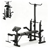 Garvee Banco de Pesas Ajustable 5 en 1 para Gimnasio en Casa, Plegable, 771 kg, Negro Mate - Negro Mate