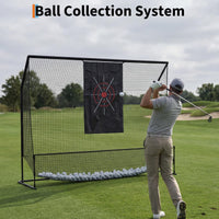 Garvee Red de Golf para Patio de 3x2.3 m con Paño Silencioso y Marco de Acero Portátil para Entrenamiento de Swing en Interior y Exterior, Negro