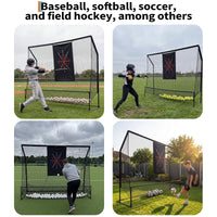 Garvee Red de Golf para Patio de 3x2.3 m con Paño Silencioso y Marco de Acero Portátil para Entrenamiento de Swing en Interior y Exterior, Negro