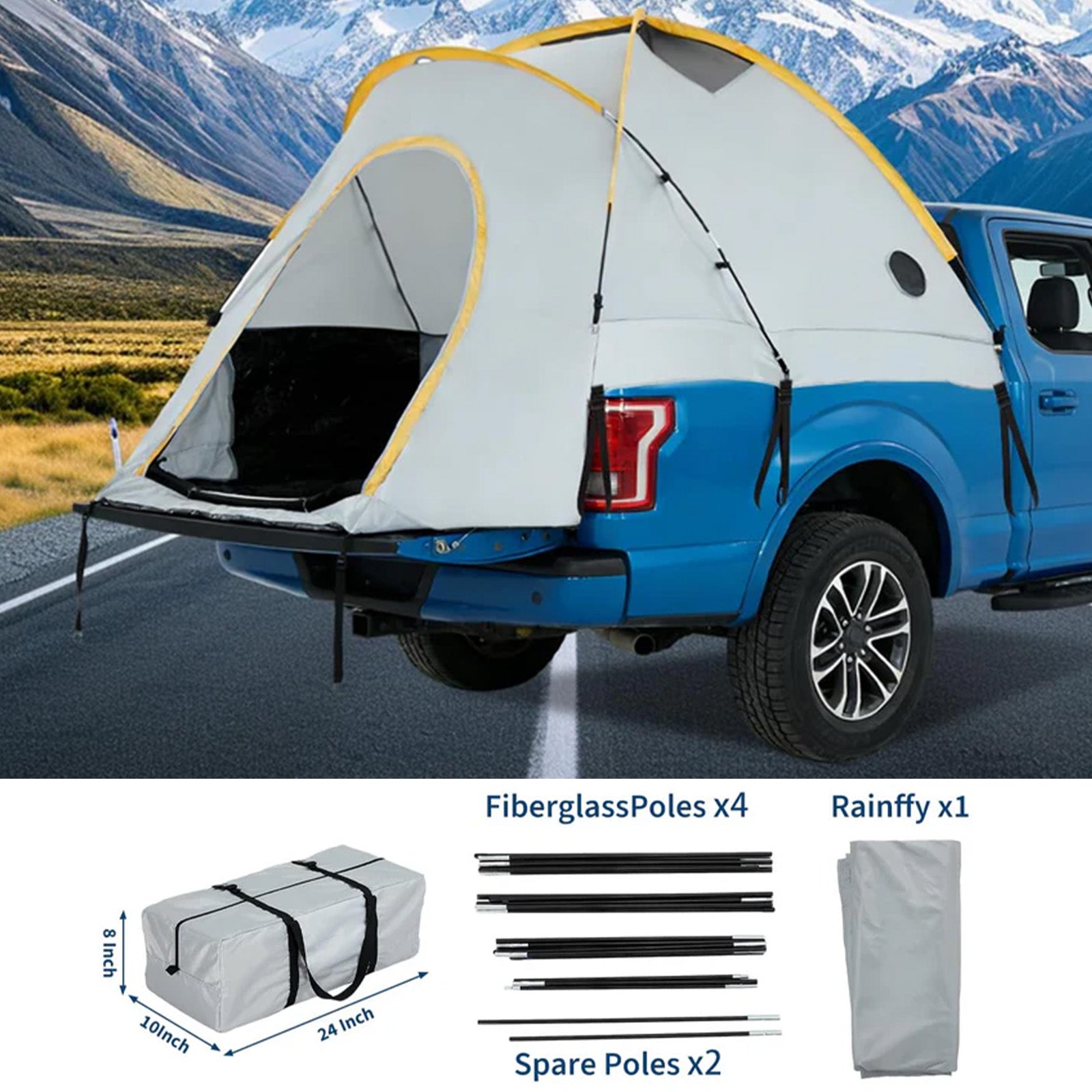 Garvee Tienda de Campaña para Cama de Camioneta de Gran Tamaño con Toldo de Oxford Impermeable