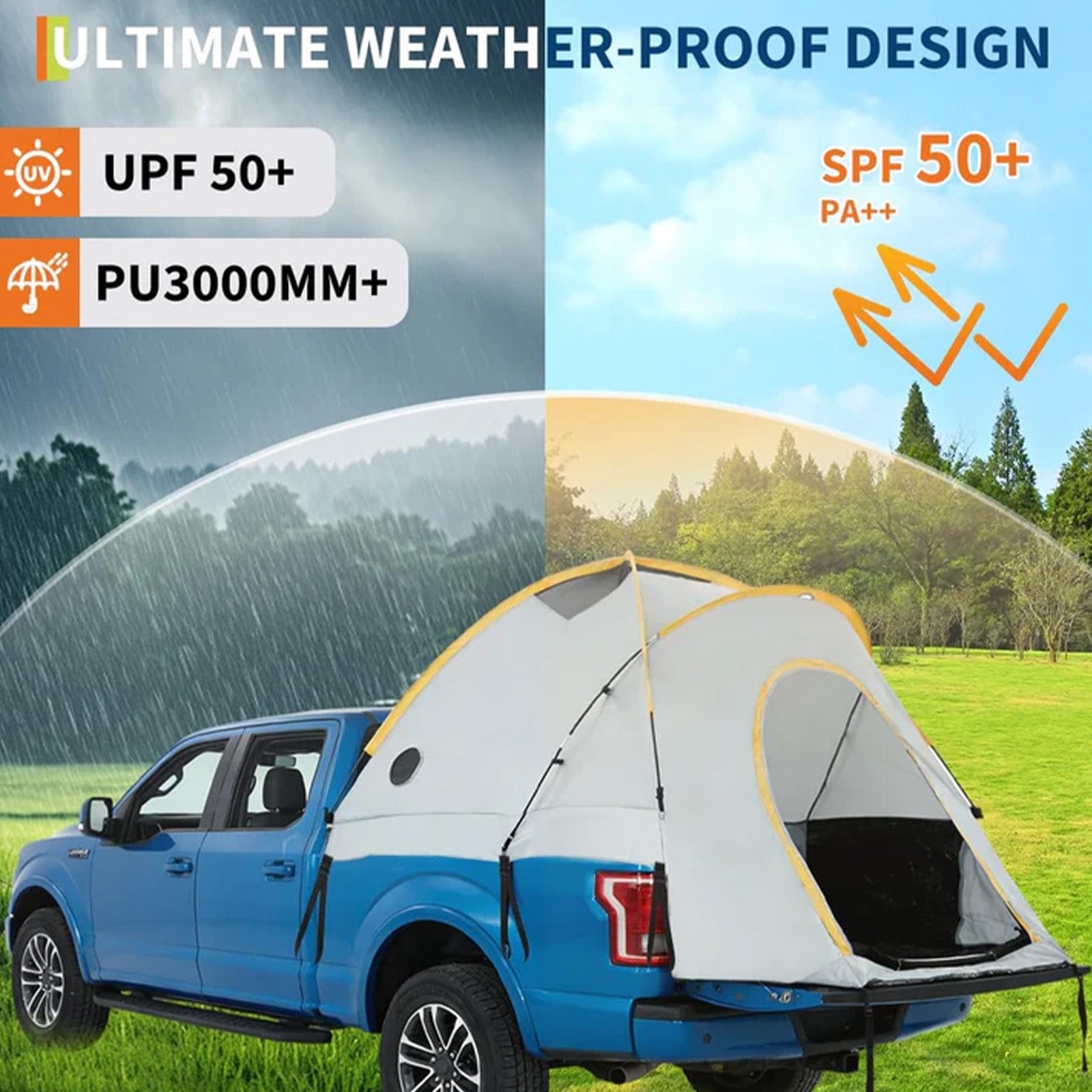 Garvee Tienda de Campaña para Cama de Camioneta de Gran Tamaño con Toldo de Oxford Impermeable