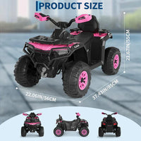 Garvee Quad Eléctrico Infantil 12V Todoterreno con Control Parental Motores Dobles 35W Bluetooth Luces LED y Suspensión Rosa Oscuro