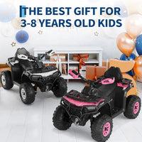 Garvee Quad Eléctrico Infantil 12V Todoterreno con Control Parental Motores Dobles 35W Bluetooth Luces LED y Suspensión Rosa Oscuro