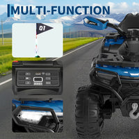Garvee Quad Eléctrico Infantil 12V Todoterreno con Control Parental, Motores Dobles 35W, Bluetooth y Luces LED, Azul