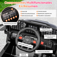Garvee Quad Eléctrico Infantil 12V con Mando a Distancia Doble Motor y Ruedas Todoterreno para Niños de 3 a 6 Años Negro