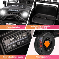 Garvee Quad Eléctrico Infantil 12V con Mando a Distancia Doble Motor y Ruedas Todoterreno para Niños de 3 a 6 Años Negro