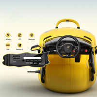 Garvee Coche Eléctrico Infantil 12V, Coche de Batería para Niños con Doble Motor, Puertas Hidráulicas, Mando a Distancia 2.4G y Luces LED, Amarillo