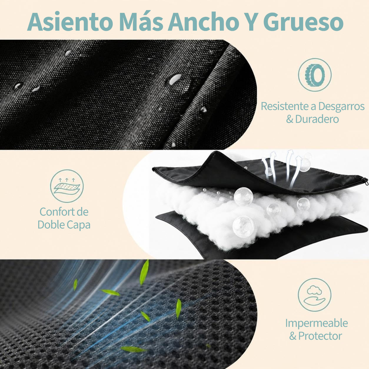 Garvee Carrito Plegable Todo Terreno para Niños, Vagón Infantil de Acampada con Capota y Bandeja, Carro de Paseo Escolar Familiar de 4 Asientos