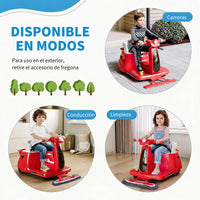 Garvee Vehículo Eléctrico Infantil 12V 4.5AH de PP, Función 2 en 1 con Mopa Extraíble, Control Remoto Parental 2,4G, Batería Longway, Estándar EU, Rojo