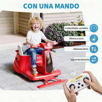 Garvee Vehículo Eléctrico Infantil 12V 4.5AH de PP, Función 2 en 1 con Mopa Extraíble, Control Remoto Parental 2,4G, Batería Longway, Estándar EU, Rojo