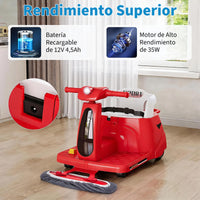 Garvee Vehículo Eléctrico Infantil 12V 4.5AH de PP, Función 2 en 1 con Mopa Extraíble, Control Remoto Parental 2,4G, Batería Longway, Estándar EU, Rojo