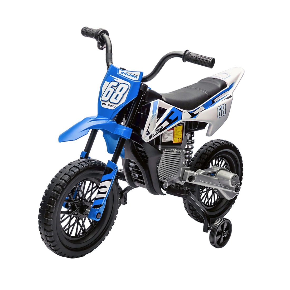 Garvee Moto Eléctrica Infantil 12V Estilo Deportivo con Doble Motor Arranque Suave Ruedas Seguras Batería 4,5AH Asiento Ergonómico para Niños de 3 a 8 Años, Uso en Casa, Jardín, Parque, Azul