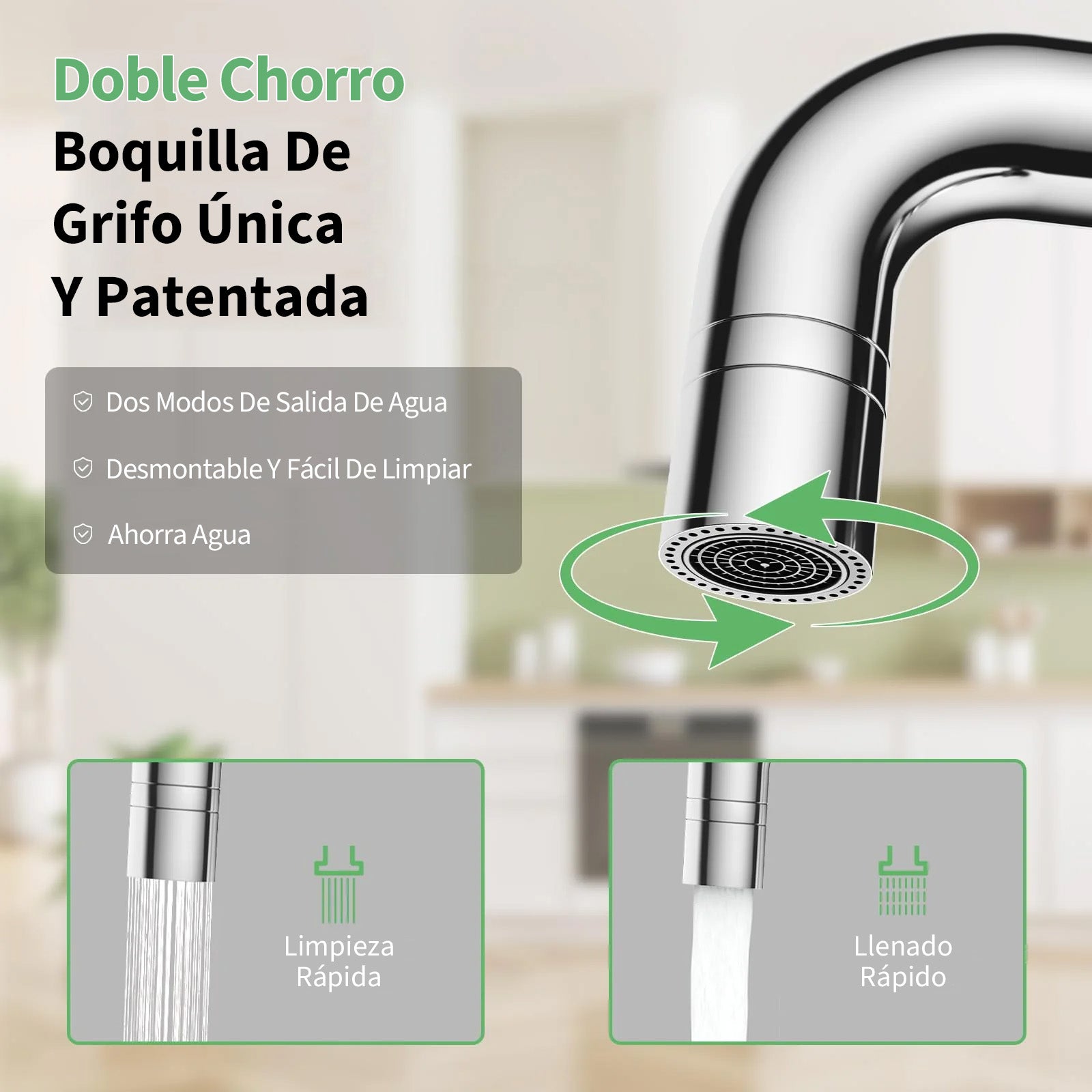 Garvee Grifo de Cocina Plegable Acero Inoxidable 304, Caño Abatible 60 cm Ideal para Ventanas, Mezclador Agua Fría y Caliente, Acabado Cromado