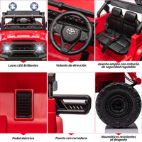 Garvee Coche Eléctrico Infantil Jeep 12V 7Ah con Licencia Oficial Control Remoto y Doble Motor para Niños a Partir de 3 Años Rojo
