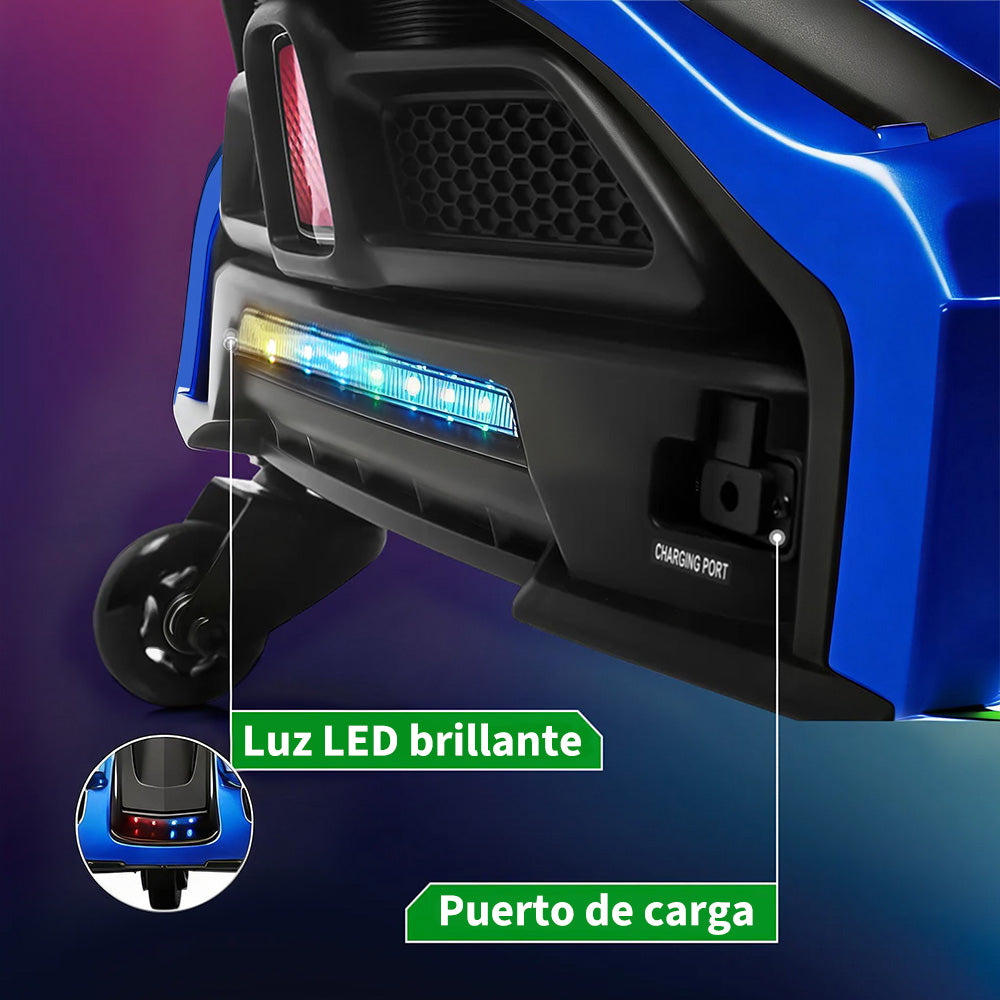 Garvee Coche de Carreras Eléctrico Infantil de 24V de PP Motor Sin Escobillas de 180W Alta Velocidad Estándar EU Azul