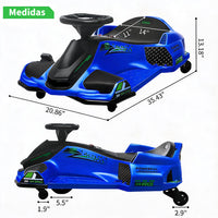Garvee Coche de Carreras Eléctrico Infantil de 24V de PP Motor Sin Escobillas de 180W Alta Velocidad Estándar EU Azul