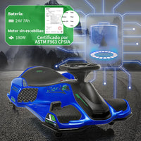 Garvee Coche de Carreras Eléctrico Infantil de 24V de PP Motor Sin Escobillas de 180W Alta Velocidad Estándar EU Azul