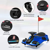 Garvee Coche de Carreras Eléctrico Infantil de 24V de PP Motor Sin Escobillas de 180W Alta Velocidad Estándar EU Azul